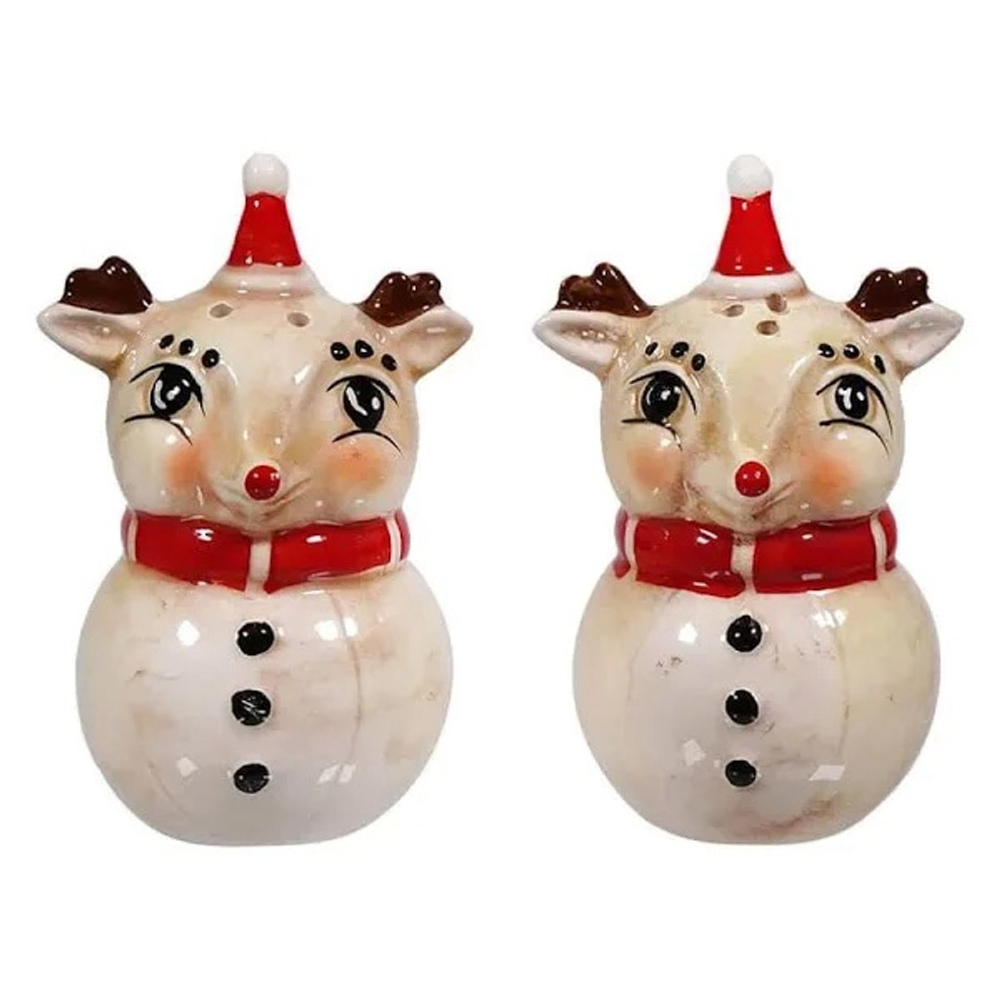 Johanna Parker Salt & Pepper Shakers Reindeer Christmas Decor Brand New